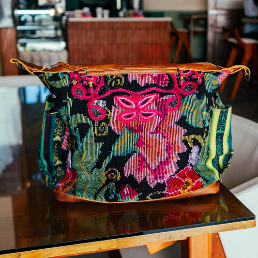 BEATRIZ CDB + DIAMANTE STRAP - OOAK HUIPIL - CAFE - NO. 15717