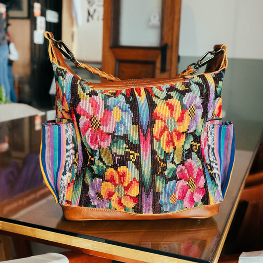 BEATRIZ MCDB + DIAMANTE STRAP - OOAK HUIPIL - CAFE - 15705