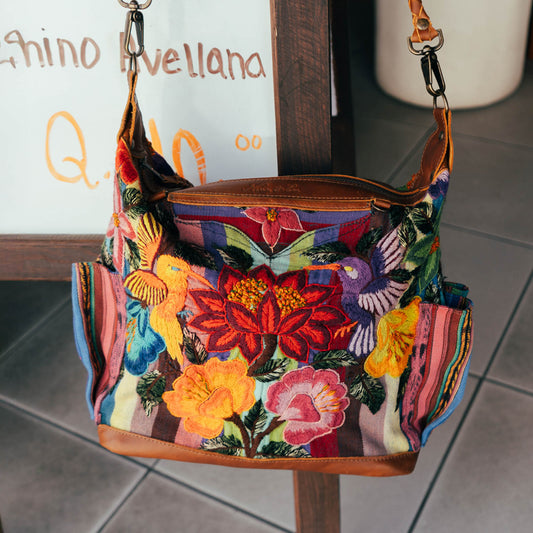 BEATRIZ MCDB + DIAMANTE STRAP - OOAK HUIPIL - CAFE - 15703