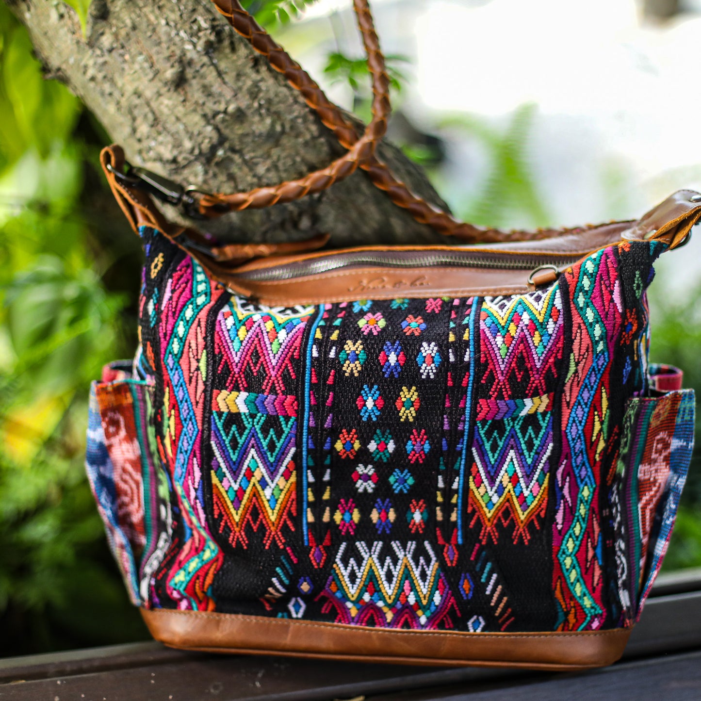 BEATRIZ MCDB + DIAMANTE STRAP - OOAK HUIPIL - CAFE - 18863