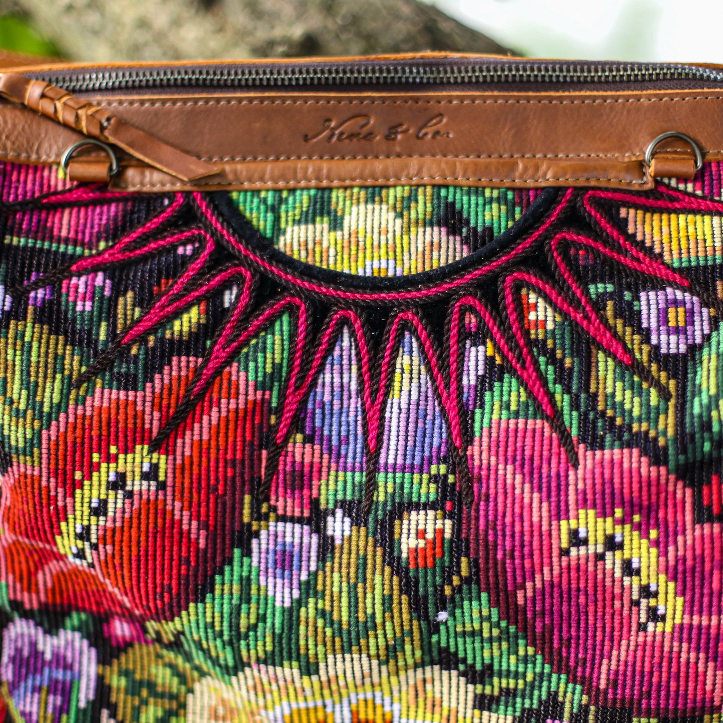 BEATRIZ CDB + DIAMANTE STRAP - OOAK HUIPIL - CAFE - NO. 18868