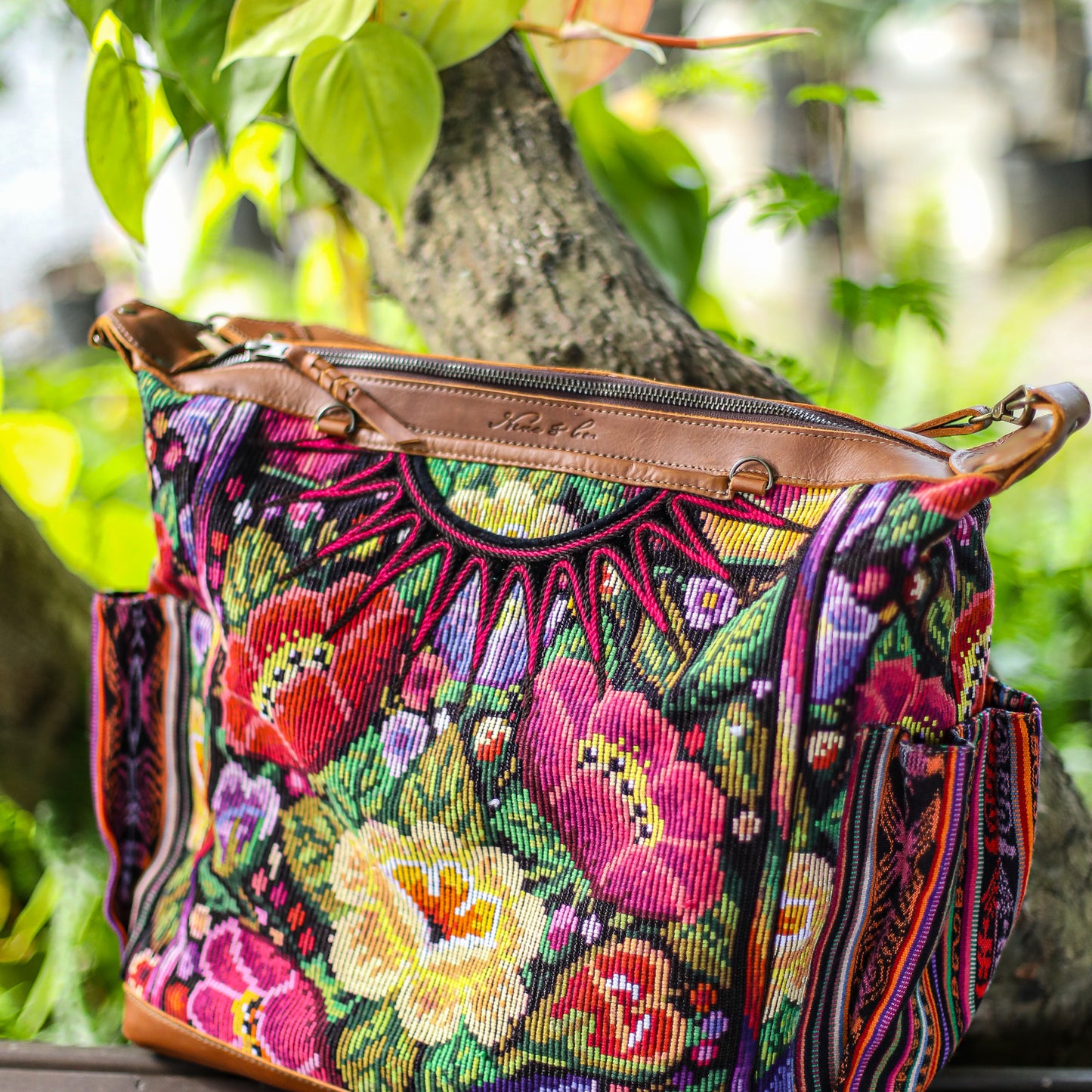 BEATRIZ CDB + DIAMANTE STRAP - OOAK HUIPIL - CAFE - NO. 18868