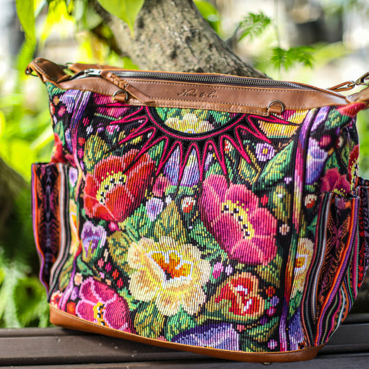 BEATRIZ CDB + DIAMANTE STRAP - OOAK HUIPIL - CAFE - NO. 18868