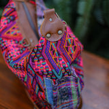 BEATRIZ MCDB + DIAMANTE STRAP - OOAK HUIPIL - CORTE LINING - CAFE - NO. 19997