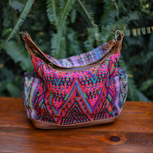 BEATRIZ MCDB + DIAMANTE STRAP - OOAK HUIPIL - CORTE LINING - CAFE - NO. 19997