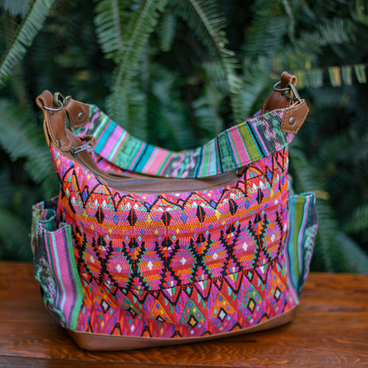 BEATRIZ MCDB + DIAMANTE STRAP - OOAK HUIPIL - CORTE LINING - CAFE - NO. 19996