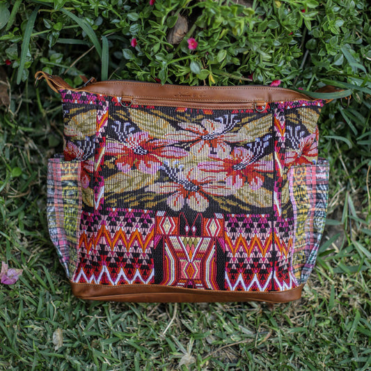 BEATRIZ CDB + DIAMANTE STRAP - OOAK HUIPIL - CAFE - NO. 18583