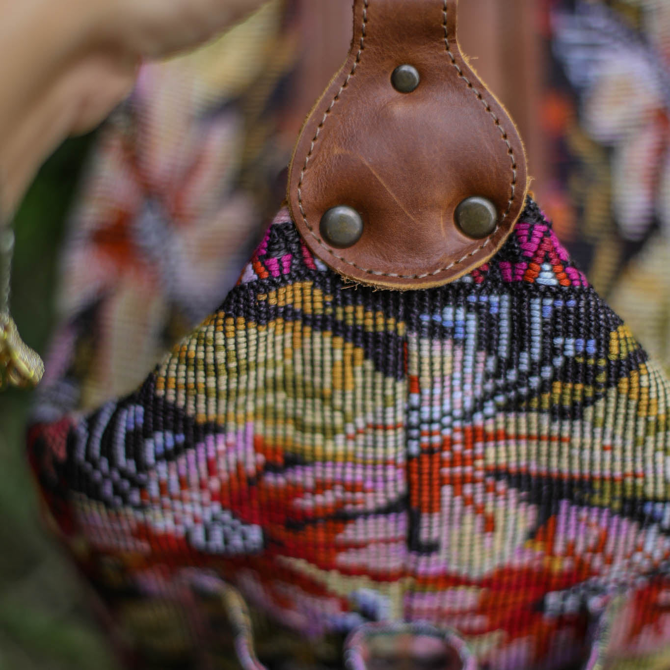 BEATRIZ CDB + DIAMANTE STRAP - OOAK HUIPIL - CAFE - NO. 18583