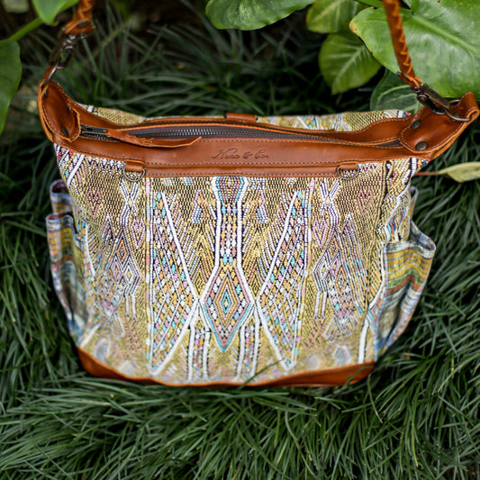 BEATRIZ MCDB + DIAMANTE STRAP - OOAK HUIPIL - CAFE -  NO. 18462