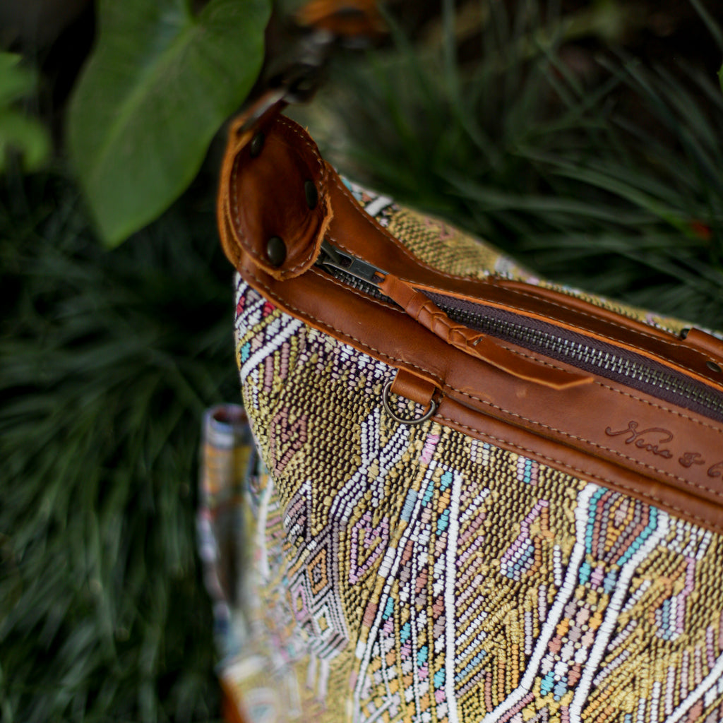 BEATRIZ MCDB + DIAMANTE STRAP - OOAK HUIPIL - CAFE -  NO. 18462