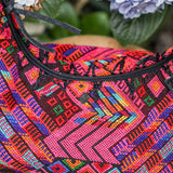 BOHO SADDLE BAG - OOAK HUIPIL - BLACK - NO. 19401
