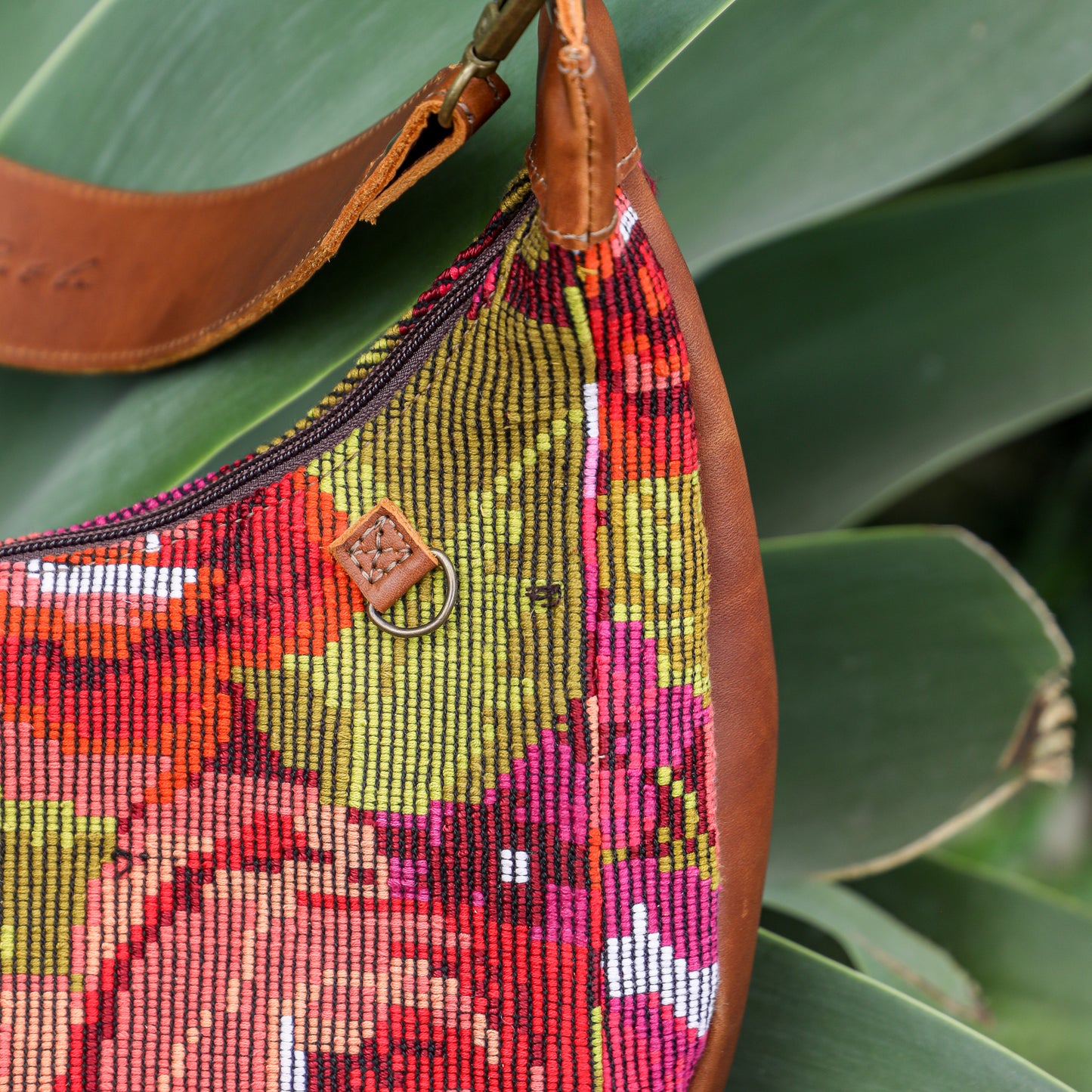 BOHO SADDLE BAG - OOAK HUIPIL - CAFE - NO. 19392
