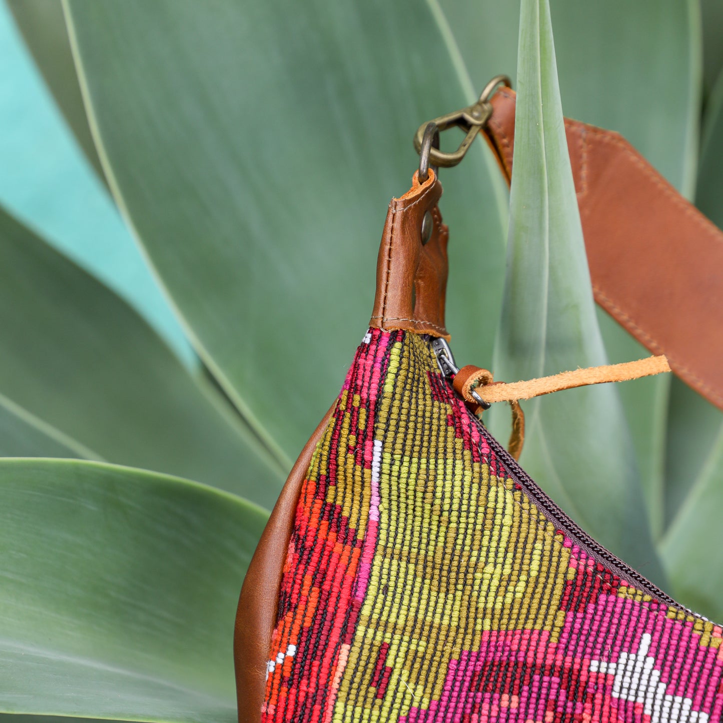 BOHO SADDLE BAG - OOAK HUIPIL - CAFE - NO. 19392