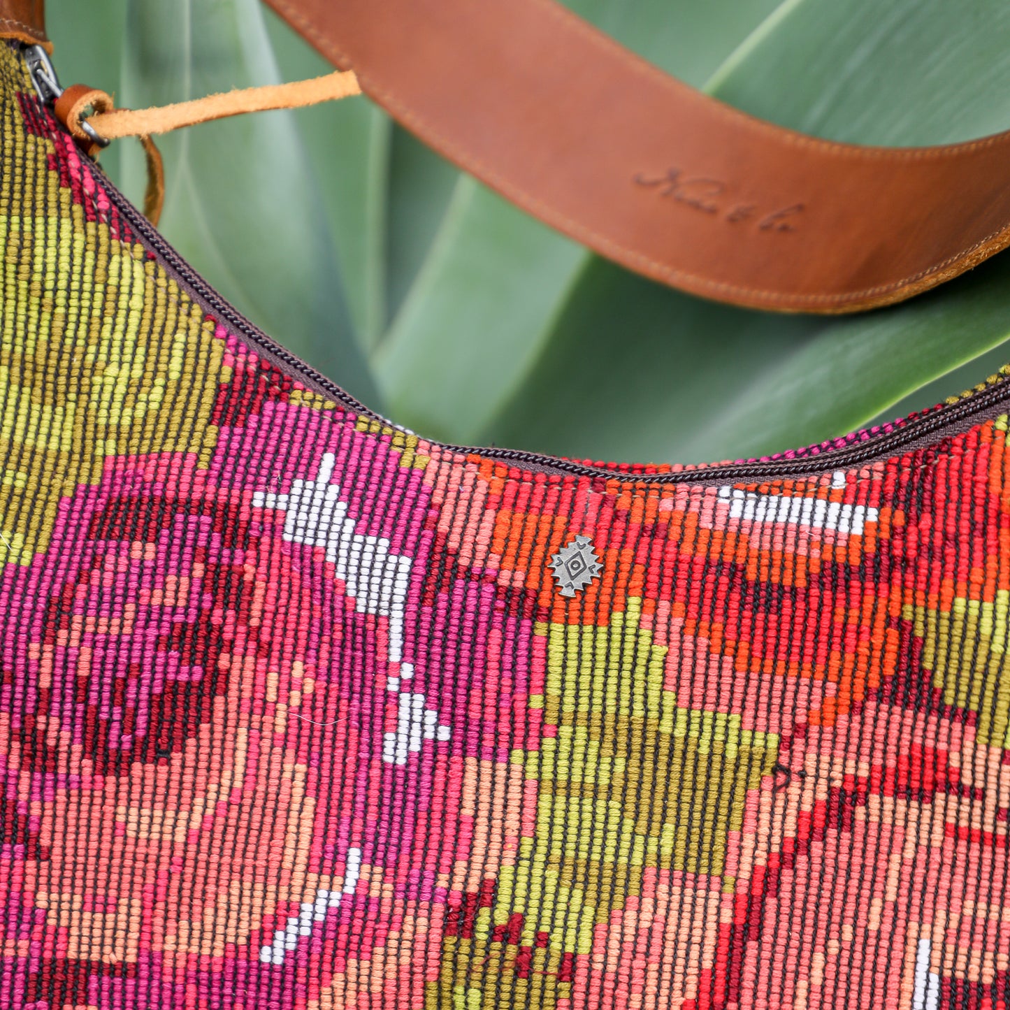 BOHO SADDLE BAG - OOAK HUIPIL - CAFE - NO. 19392