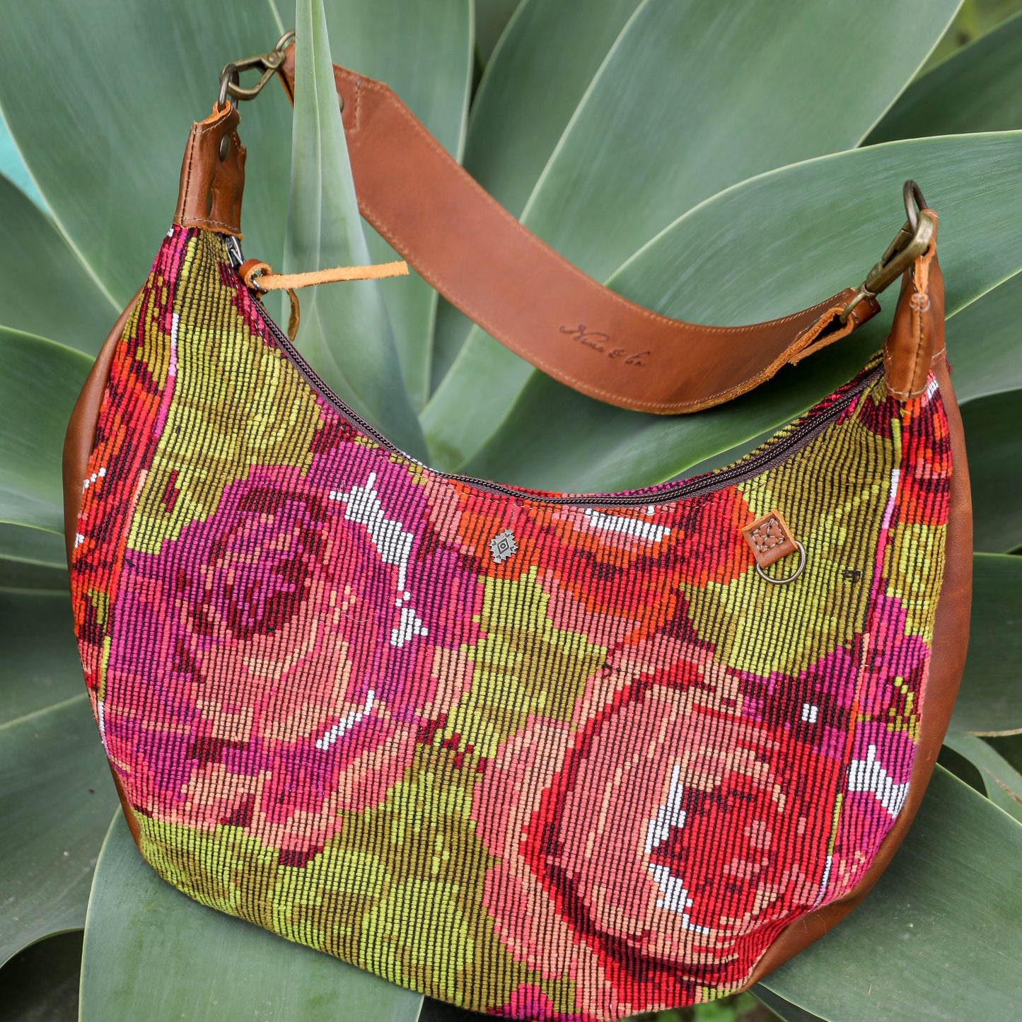 BOHO SADDLE BAG - OOAK HUIPIL - CAFE - NO. 19392