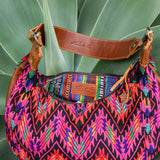 BOHO SADDLE BAG - OOAK HUIPIL - CAFE - NO. 19394