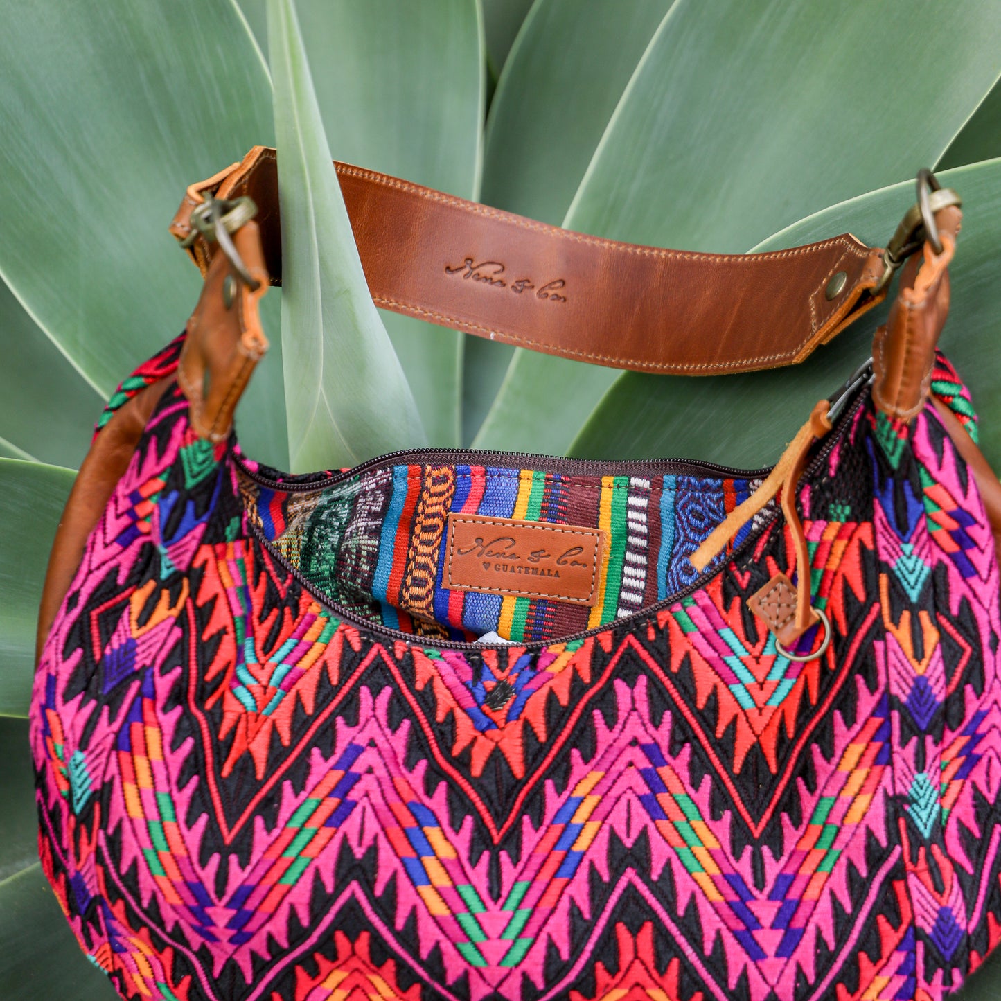 BOHO SADDLE BAG - OOAK HUIPIL - CAFE - NO. 19394