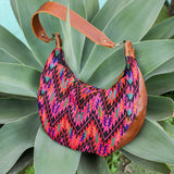 BOHO SADDLE BAG - OOAK HUIPIL - CAFE - NO. 19394