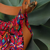 BOHO SADDLE BAG - OOAK HUIPIL - BRANDY - NO. 19414