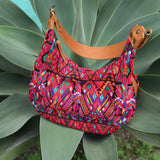 BOHO SADDLE BAG - OOAK HUIPIL - BRANDY - NO. 19414