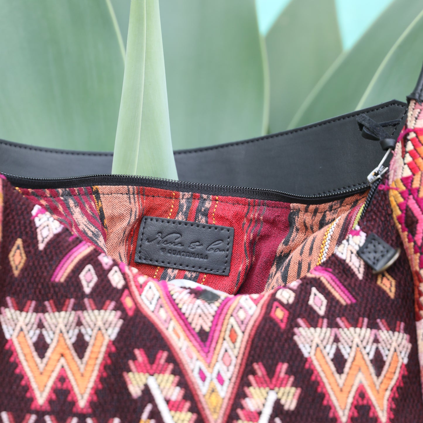 BOHO SADDLE BAG - OOAK HUIPIL - BLACK - NO. 19400