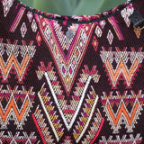 BOHO SADDLE BAG - OOAK HUIPIL - BLACK - NO. 19400
