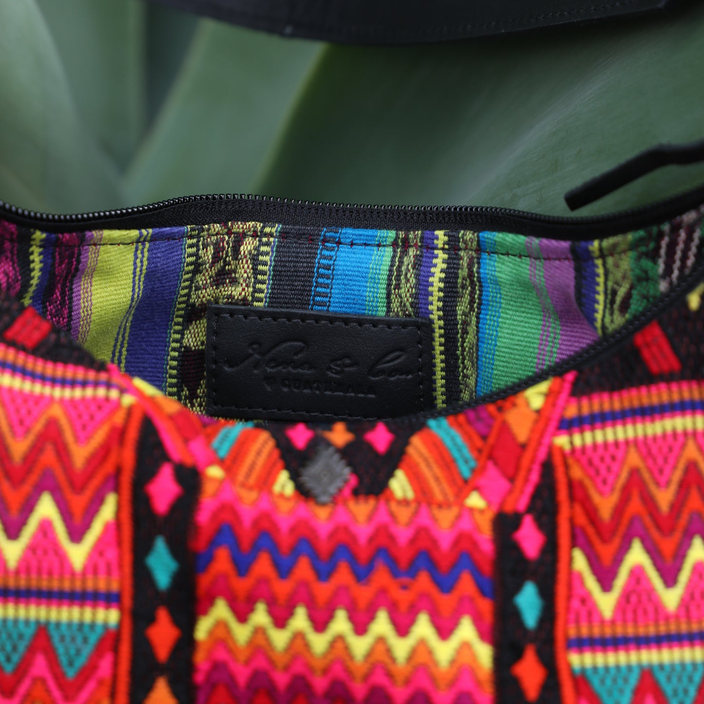 BOHO SADDLE BAG - OOAK HUIPIL - BLACK - NO. 19398