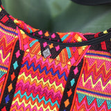 BOHO SADDLE BAG - OOAK HUIPIL - BLACK - NO. 19398