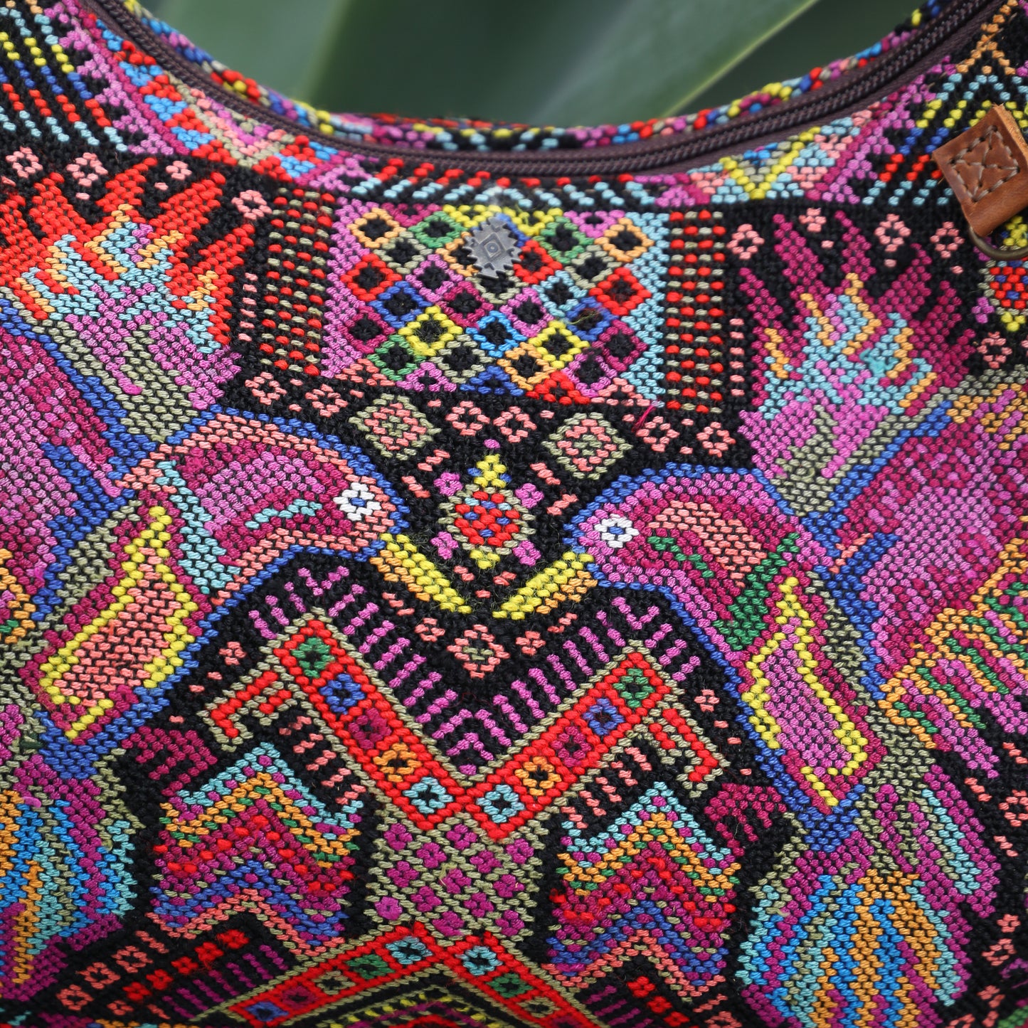 BOHO SADDLE BAG - OOAK HUIPIL - CAFE - NO. 19389