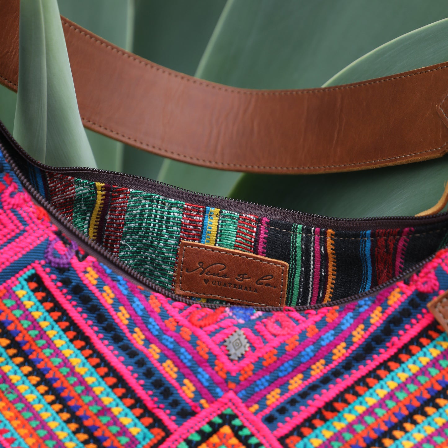 BOHO SADDLE BAG - OOAK HUIPIL - CAFE - NO. 19390