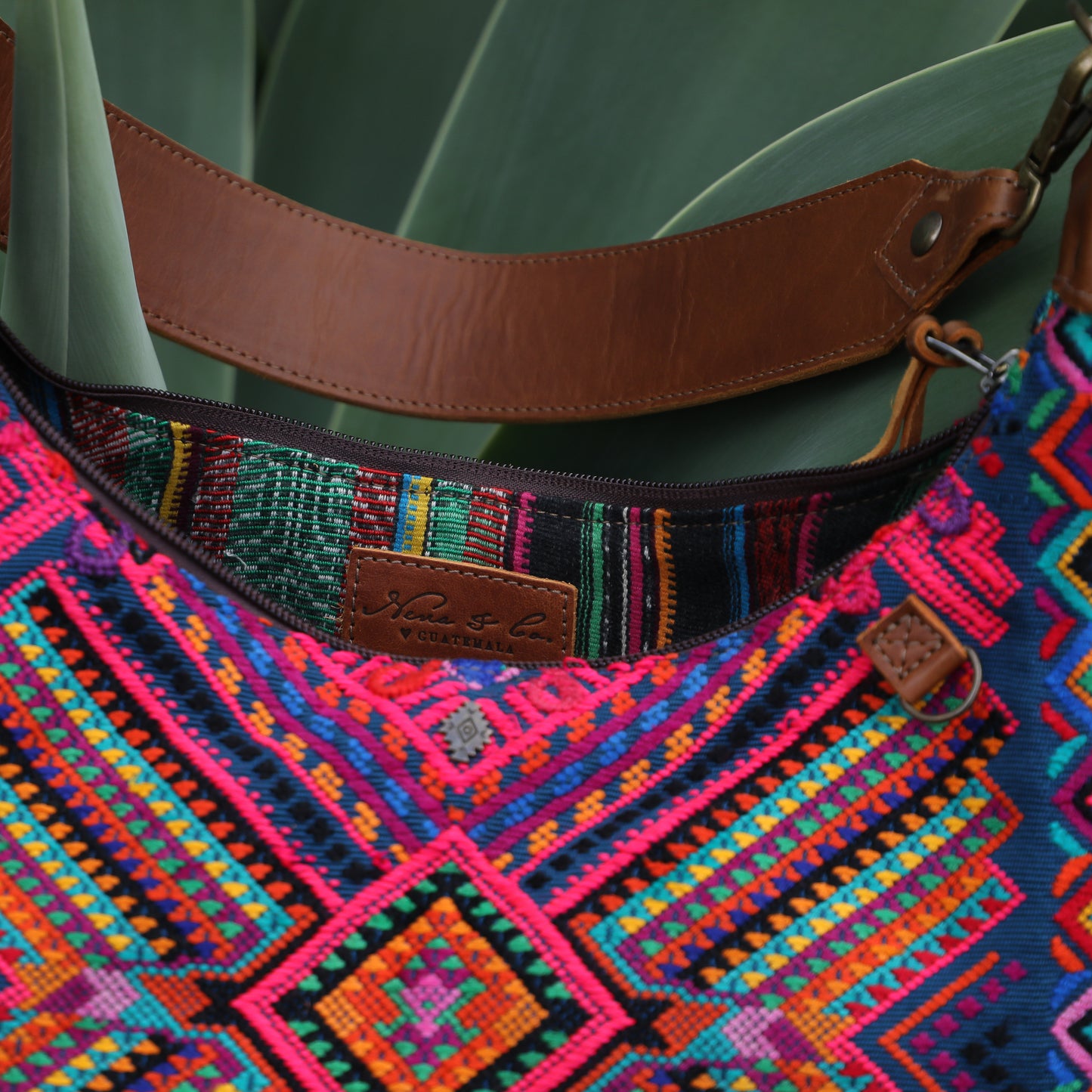 BOHO SADDLE BAG - OOAK HUIPIL - CAFE - NO. 19390