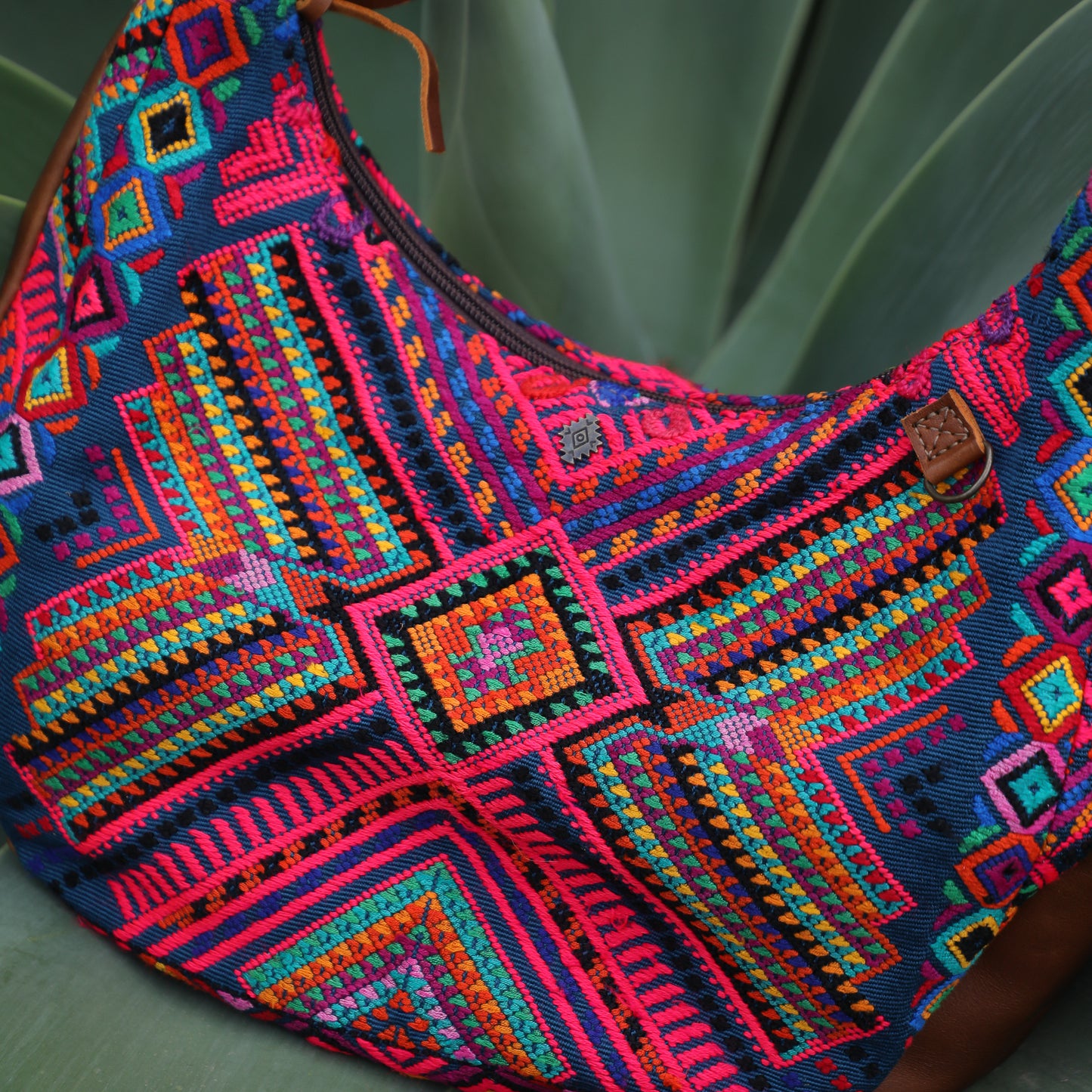 BOHO SADDLE BAG - OOAK HUIPIL - CAFE - NO. 19390