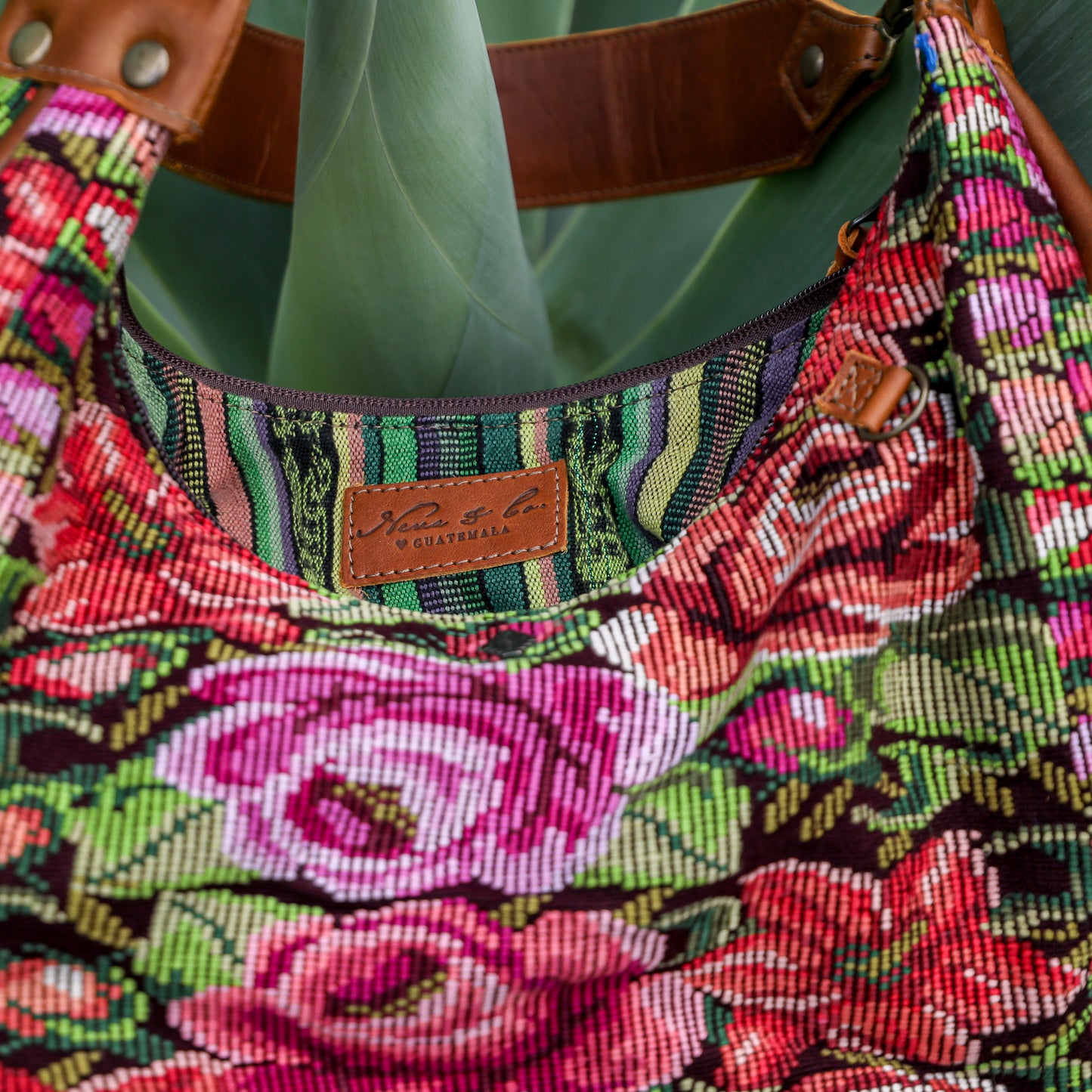 BOHO SADDLE BAG - OOAK HUIPIL - CAFE - NO. 19388