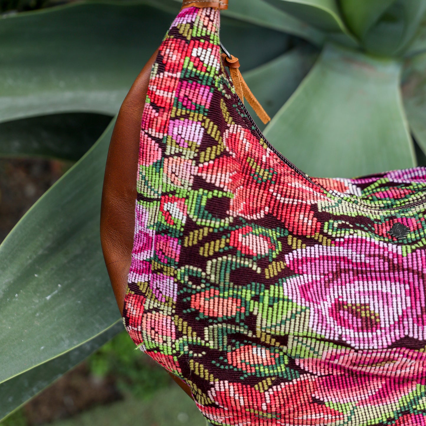 BOHO SADDLE BAG - OOAK HUIPIL - CAFE - NO. 19388