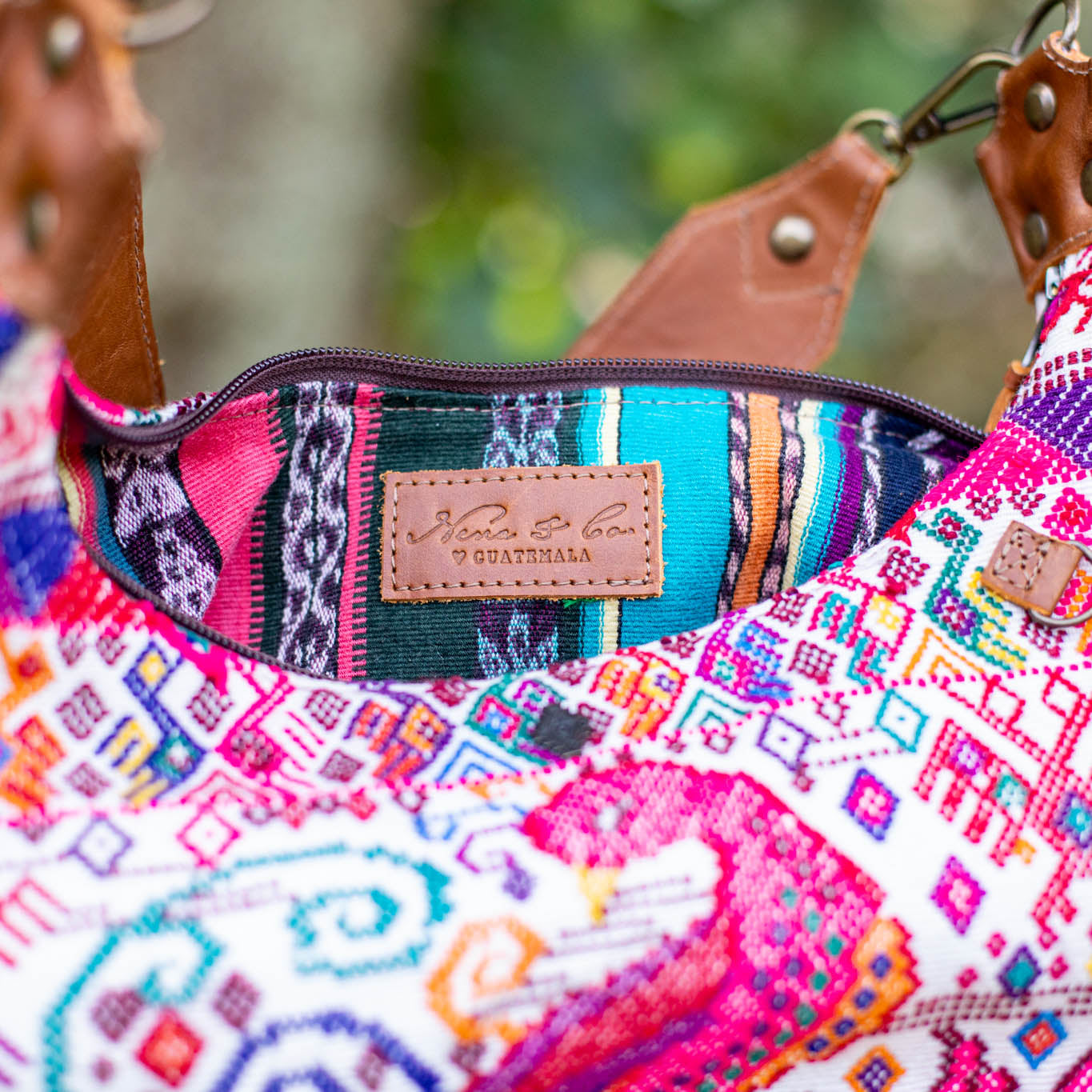 LARGE BOHO SADDLE BAG - OOAK HUIPIL - CAFE - NO. 16980