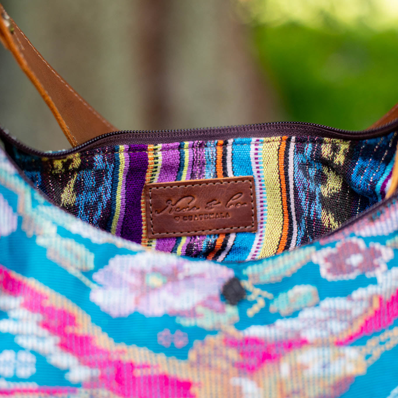 LARGE BOHO SADDLE BAG - OOAK HUIPIL - CAFE - NO. 16986