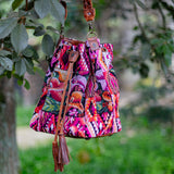 DRAWSTRING BUCKET BAG - OOAK HUIPIL - HONEY - NO. 17703