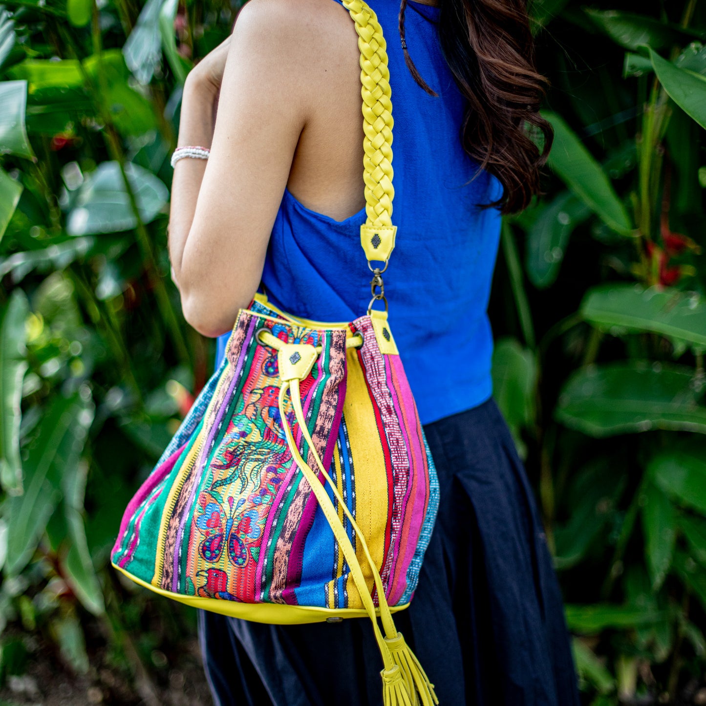 DRAWSTRING BUCKET BAG - CORTE - CANARY - NO. 18402