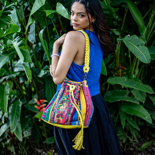 DRAWSTRING BUCKET BAG - CORTE - CANARY - NO. 18402