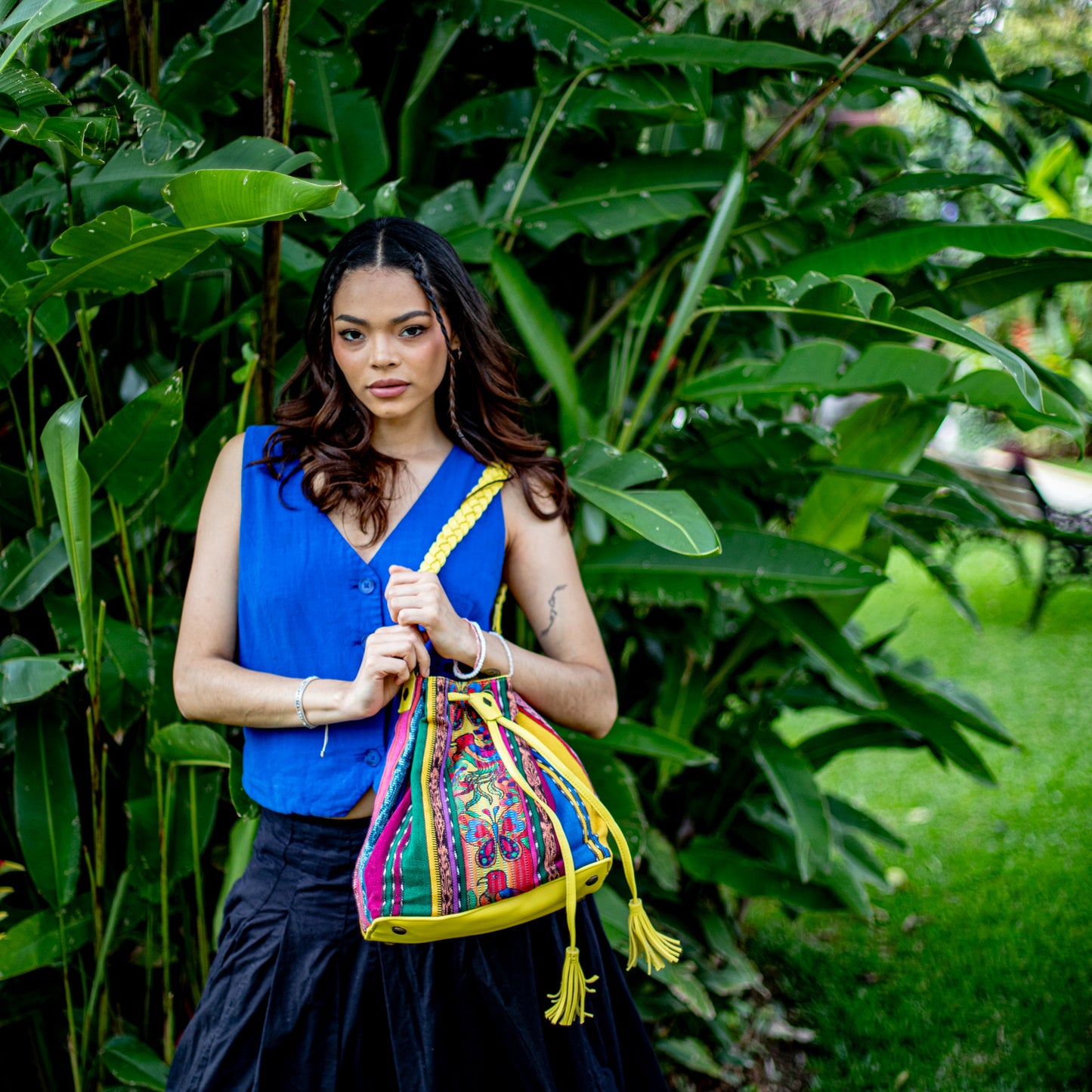 DRAWSTRING BUCKET BAG - CORTE - CANARY - NO. 18402