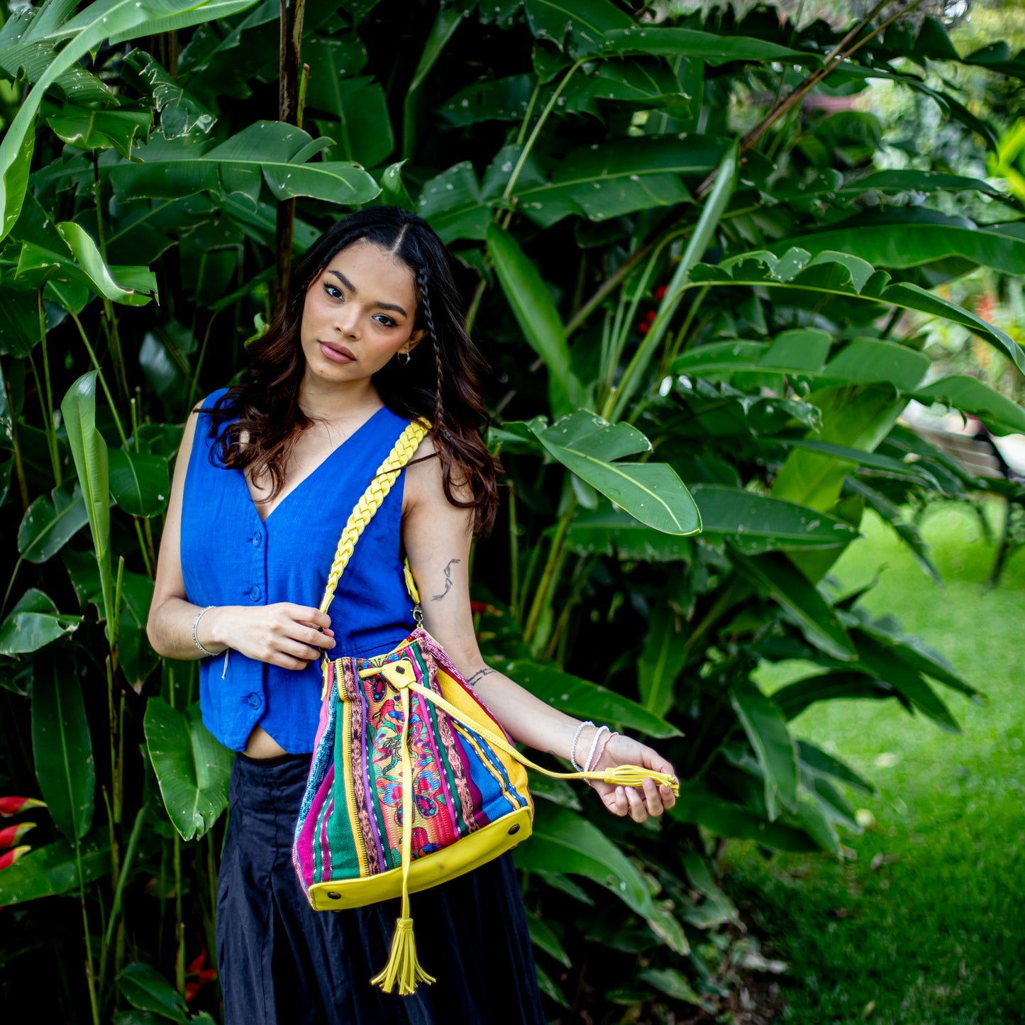 DRAWSTRING BUCKET BAG - CORTE - CANARY - NO. 18402