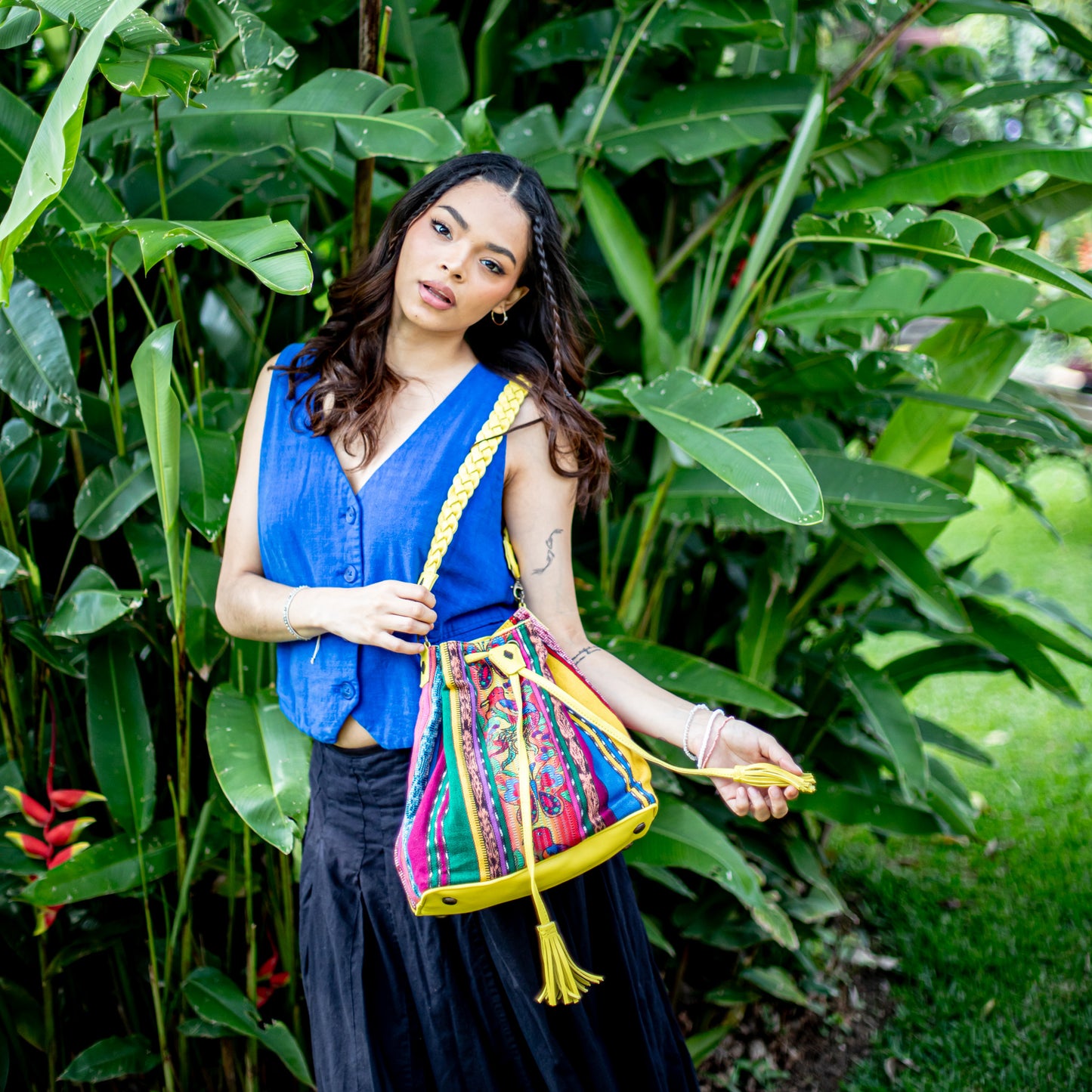 DRAWSTRING BUCKET BAG - CORTE - CANARY - NO. 18402