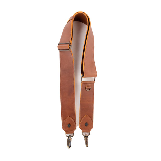 ADJUSTABLE WIDE STRAP - FULL LEATHER - CAFE