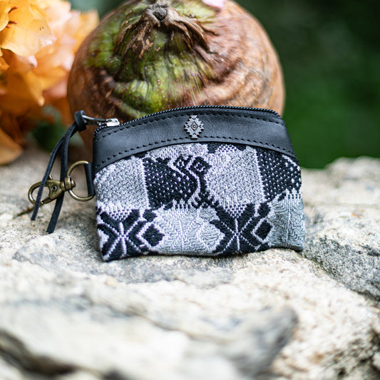 COIN PURSE - OOAK HUIPIL - BLACK - NO. 17494
