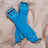 DOUBLE BUCKLE BACKPACK STRAP SET - CERULEAN