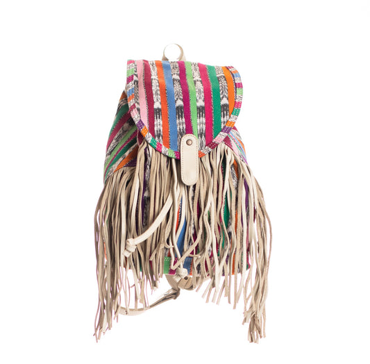 FRINGE BACKPACK - OOAK CORTE - BONE - NO. 28132