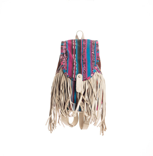 FRINGE BACKPACK - OOAK CORTE - BONE - NO. 28062