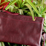 DOUBLE CLUTCH + VIVI STRAP SET - FULL LEATHER - VINO TINTO