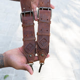 DOUBLE BUCKLE BACKPACK STRAP SET - HONEY