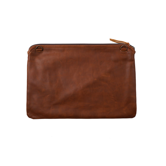 H&S LAPTOP CASE 16" - MOONS & STARS PANEL - CAFE LEATHER - NO. 12697